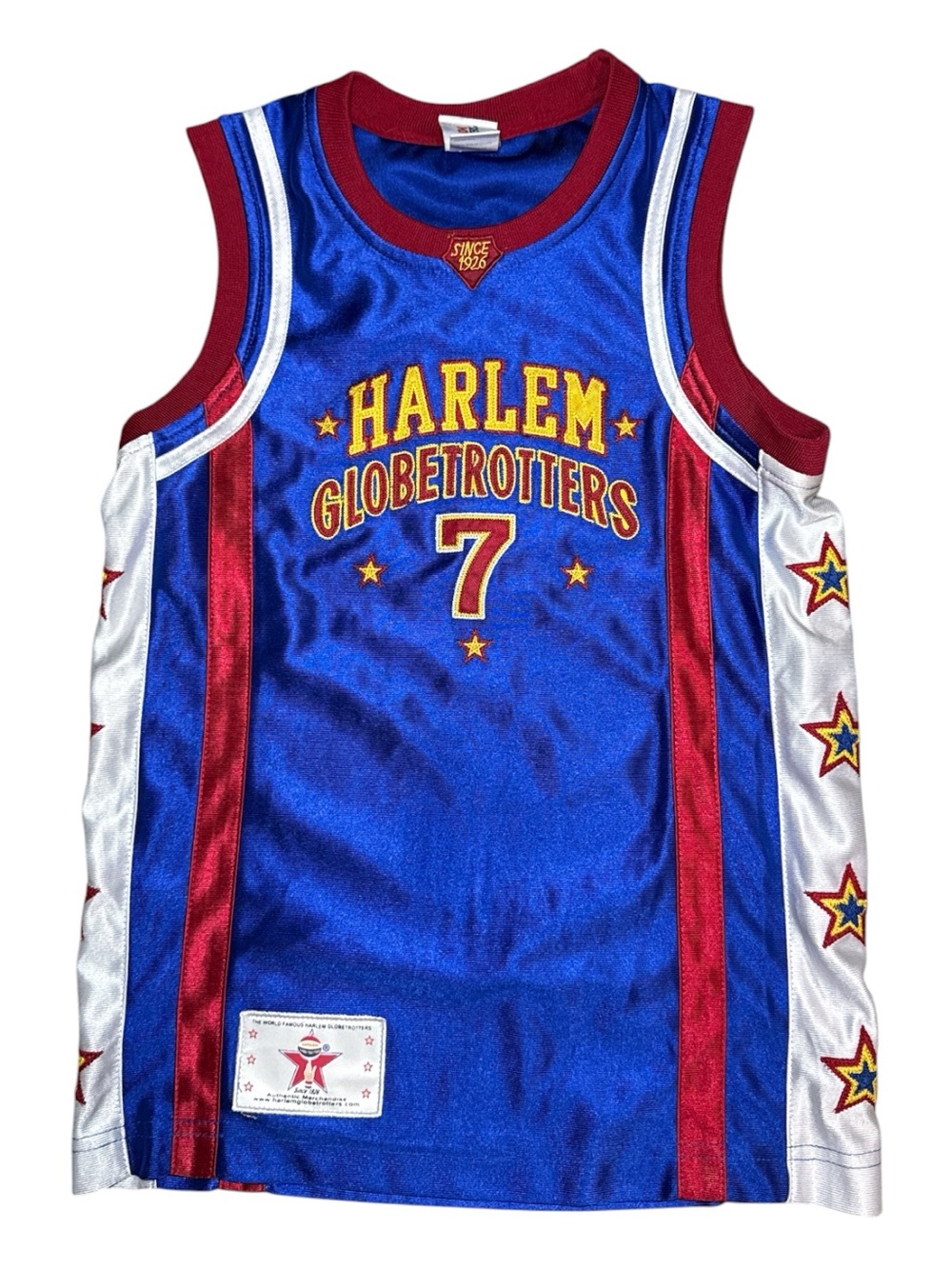 Harlem Globetrotters Kids Basketball Signed Jersey Too Tall #7 Size XS (8/10)